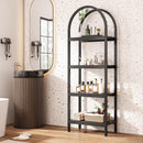 Tall 4 Tier Arched Open Bookshelf Storage Rack - Black by HouseOfZazla