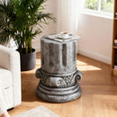 Outdoor End Table, Round Side Table For Patio And Garden - Antique Gray by Unique Piece Furniture