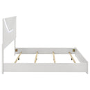 Ives Eastern King Panel Bed LED Headboard White High Gloss