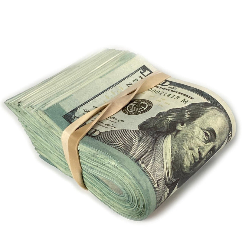 Money Prop - New Style $100 Crisp New $10,000 Blank Filler Fat Fold