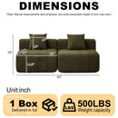 Modular Sectional Sofa With 2 Pillows, Symmetrical Design by HouseOfZazla