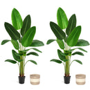 Bird of Paradise Artificial Plant - 6 Ft Tall Faux Banana Leaf Tree