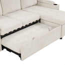 83.5" L-Shaped Sofa Couch Convertible Sofa Bed