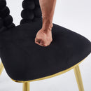 Modern Chair With Iron Tube Legs, Soft Cushions And Comfortable Backrest, Suitable For Dining Room, Living Room, Cafe, Hairball Back by Unique Piece Furniture