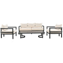 U_Style Multi-Person Outdoor Steel Sofa Set with Coffee Table