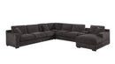 Celine - Corner Sectional Sofa With Right Facing Chaise, Cupholders, And Charging Ports - Gray