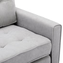 59.4" Loveseat Sofa with Pull-Out Bed Modern Upholstered Couch with Side Pocket for Living Room Office, Grey