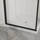 Corner Shower Enclosure, Frameless Pivot Door - Matte Black by HouseOfZazla