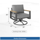 All Weather Swivel Patio Dining Chairs With Cushions - Gray