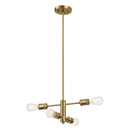 Trellis - 4 Lights Modern Gold Chandelier Vintage Pendant Fixture For Living Room - Clear / Gold by HouseOfZazla