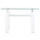 Dyer Rectangular Glass Top Entryway Sofa Console Table White