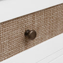 Wardrobe With 3 Drawers High Wardrobe Armoire With Rattan For Living Room Organizer - White by HouseOfZazla