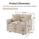 Modern Light Coffee Chenille Sofa Set of 3