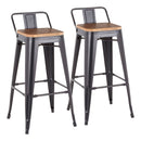 Oregon - Industrial Low Back Barstool (Set of 2) - Black by HouseOfZazla