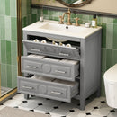 Retro Bathroom Vanity With Sink Combo, Free Standing Single Set With 3 Drawers by Unique Piece Furniture