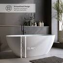 55" Solid Surface Matte Tub - Freestanding Soaking Bathtub