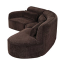 123" Modern Curved Sectional Sofa with Chaise Lounge - 3-Piece Set