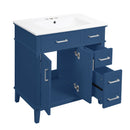 Modern Bathroom Vanity With Sink, Storage Cabinet, Soft Close Doors, Deep & Standard Drawers by HouseOfZazla