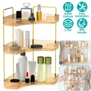 Bathroom Countertop Organizer 3 Tier Corner Makeup Storage Shelf Vanity Cosmetic Perfume Tray Clear Corner Rack for Bedroom Bathroom Kitchen
