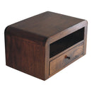 Chunky Chestnut Floating Bedside, 1-Drawer, 1 Open Slot