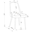 Padded Side Chair Of 2) With Upholstered Seat And Polished - Gray