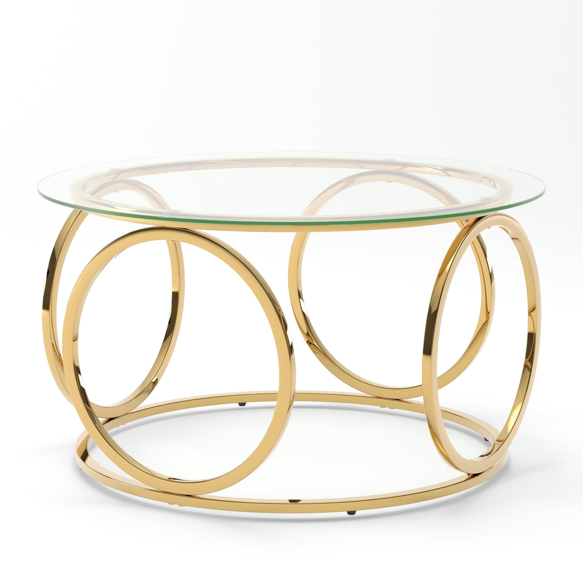 31.5" Modern Round Glass Top Coffee Table, photo 10 of 10