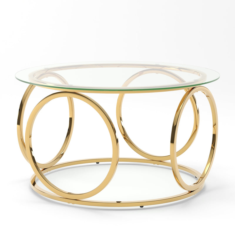 31.5" Modern Round Glass Top Coffee Table, photo 10 of 10