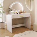 Makeup Vanity Table With Mirror Touch Screen Lighted Mirror, Dressing Table With Drawer For Bedroom - White by HouseOfZazla