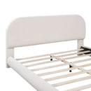 Upholstered Platform Bed With Thick Solid Frame And Stylish Curve-Shaped Design