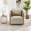 Barrel, Comfy Round Accent Sofa Chair With 360 Degree Swivel, Leisure Arm