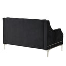 55.5" Modern Sofa Dutch Plush Upholstered Sofa with Metal Legs, Button Tufted Back Black