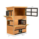 3-Story Cat House Feral Cat Shelter, Outdoor Kitten Condo with Raised Floor, Asphalt Roof, Escape Doors, Jumping Platforms, Yellow