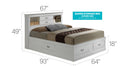 Traditional Style Bookcase Storage Bed
