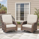 Patio Wicker Rocking Swivel Glider Rocker Chair Set of 2 for Porch