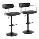 Demi - Contemporary Adjustable Height Barstool With Swivel With Rounded T Footrest (Set of 2) by HouseOfZazla