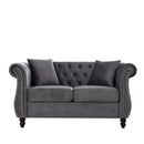 Chesterfield Sofa With Rolled Arms And Nailhead Trim by HouseOfZazla