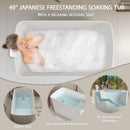 49'' Acrylic Freestanding Soaking Bathtub, Square-Shape Japanese Soaking Hot Tub, Sit-In Design With Chrome Overflow And Drain For Express Delivery 23Amazing-49 (W1920P179228) - Glossy White by HouseOfZazla
