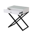 Koda - End Side Table Nightstand, Drawer And Cross Base