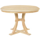 5-Piece Rustic Round Pedestal Extendable Dining Table Set with 15.7" Removable Leaf and Simple Dining Chirs for Small Places, Natural