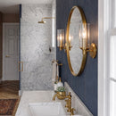 Jardin - Single Light Wall Sconce With Clear Ribbed Satin - Clear / Gold by HouseOfZazla