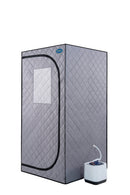 Portable Grey Mini Plus style Steam Sauna tent–Personal Home Spa, with Steam Generator, Remote Control, Foldable Chair, PVC pipes. Easy to Install,fast heating, with FCC & UL Certification