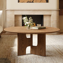 Rustic Ash Wood Veneer Coffee Table