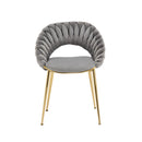 Accent Chairs Set of 2, Velvet Side Chairs with Gold Legs, Mid-Century Upholstered Dining Chairs for Living Room, Kitchen, Bedroom, Beauty Room