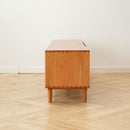TV Cabinet With Chinese Changhong Glass Doors, Two Drawer Storage Space TV Standing - Cherry by HouseOfZazla