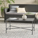Luna Outdoor Iron Coffee Table - Black Brush Silver by HouseOfZazla