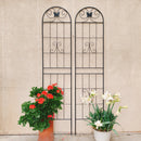 4 Pack Metal Garden Trellis 86.7" x 19.7" Rustproof Trellis for Climbing Plants Outdoor Flower Support Black by HouseOfZazla