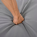 2-Piece Rattan Outdoor Patio Bench Lounge Roof Set, Effective UV Protection Fabric & Waterproof Cushions and Adjustable Backrest for Garden, Backyard and Porch (Grey Wicker + Grey Fabric)