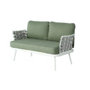 Mariano Steel 4-Pieces Conversation Set, Off White+Green by HouseOfZazla