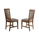 Open Slat Back Kitchen Side Chair (Set of 2) - Brown Oak by HouseOfZazla