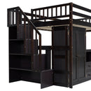 Loft Bed With Stairs, Bookshelf, Drawers, Desk & Wardrobe, Space Saving Multifunctional Furniture by Unique Piece Furniture